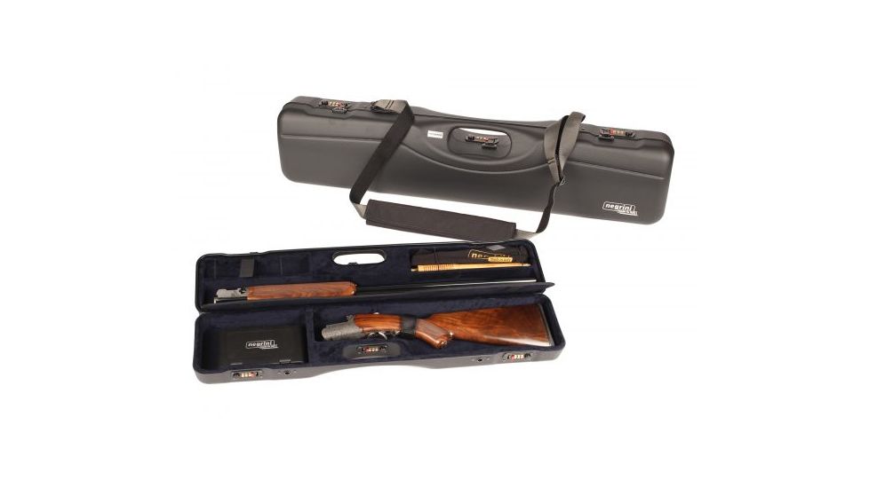 Negrini OU/SxS Uplander Ultra-Compact Hunting Shotgun Case, Black/Blue, L31.89in x W6.89in x D4.72in 16405LR/5541