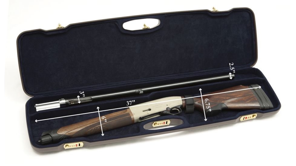 Negrini Semi-Auto/Autoloader Shotgun Hard Case,38x10.6x3.5in,Barrel up to 36-3/4in,Brown/Blue 1607ALR/4792