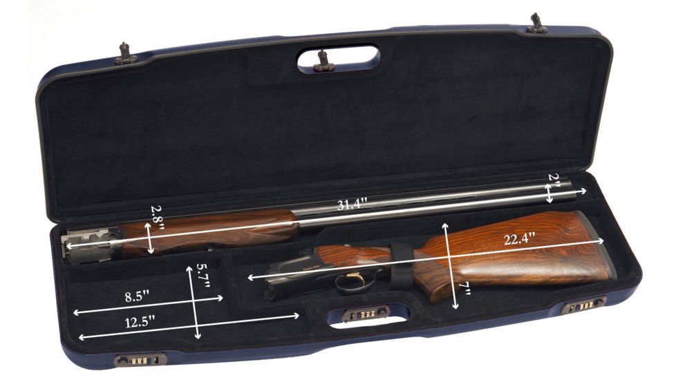 Negrini Shotgun Hard Case,32.4x9.6x2.6in,Barrel 31-3/8in Max,Blue/Black 1608LR/5134