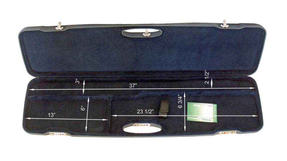 Negrini Shotgun Hard Case,38x10.6x3.5in,Barrel 36-1/2in Max,Brown/Blue 1607SLR/4711