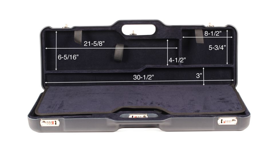 Two OU/SxS Hunting, Skeet Shotgun Travel Case, Black/Blue, 32X11.6X4.8