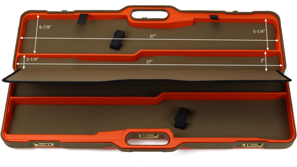 Negrini Wings 2 Semi-Auto Shotgun Travel Case, 37.75x10.6x4.9in, Blaze Orange/Khaki, 819129015280