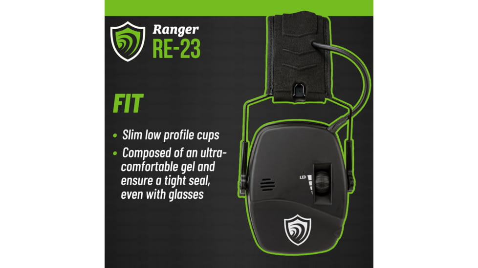 Otis Technology Earshield Ranger Electronic Pro Earmuff - FG-ES23E-BK