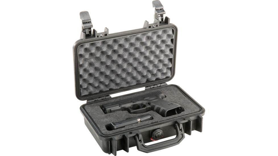 Pelican 1170 Pistol Case With Custom Foam With Custom Foam, Watertight, Black, 1170-005-110