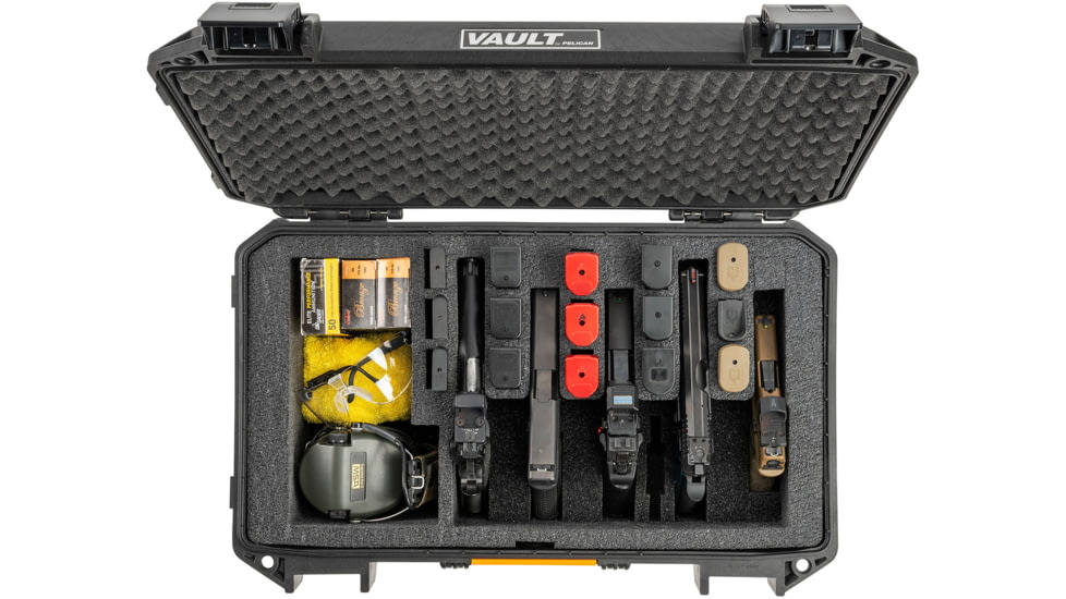 Pelican V525PF5 Vault 5-Pistol Range Case, Black, V525, VCV525-0060-BLK