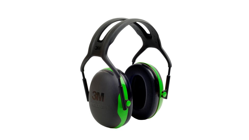 Peltor Over-the-Head Earmuffs, Black/Green, 10 EA/Case, One Size Fits Most XA007707830