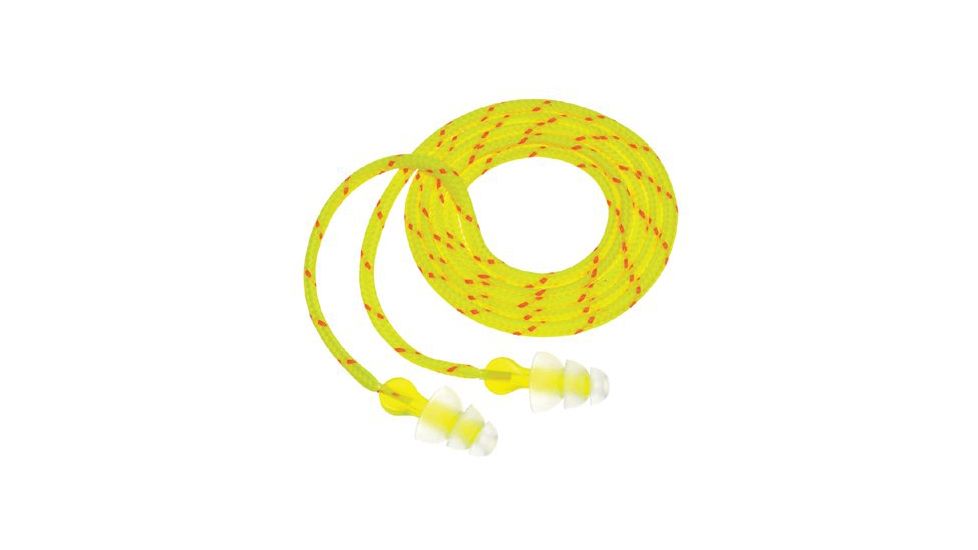 Peltor Tri-Flange Earplugs, Cloth Corded P3001