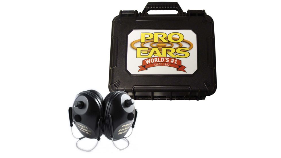 Pro-Ears Pro 300 Wind Abatement Hearing Protection NRR 26dB Behind Head Earmuffs, Black w/FREE Pro-Ears Hard Case