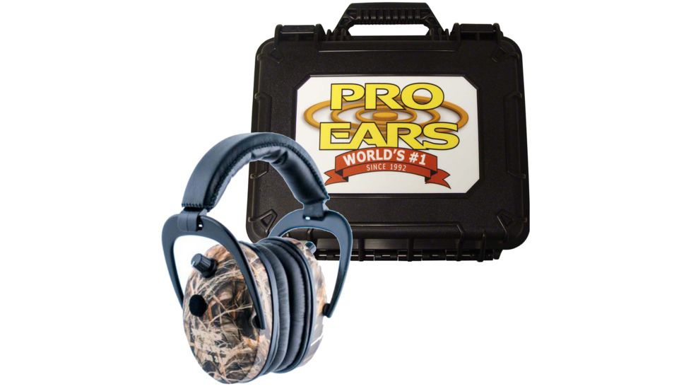 Pro-Ears Pro 300 Wind Abatement Hearing Protection NRR 26dB Headset, Real Tree Advantage Max 4 Camo w/FREE Pro-Ears Hard Case