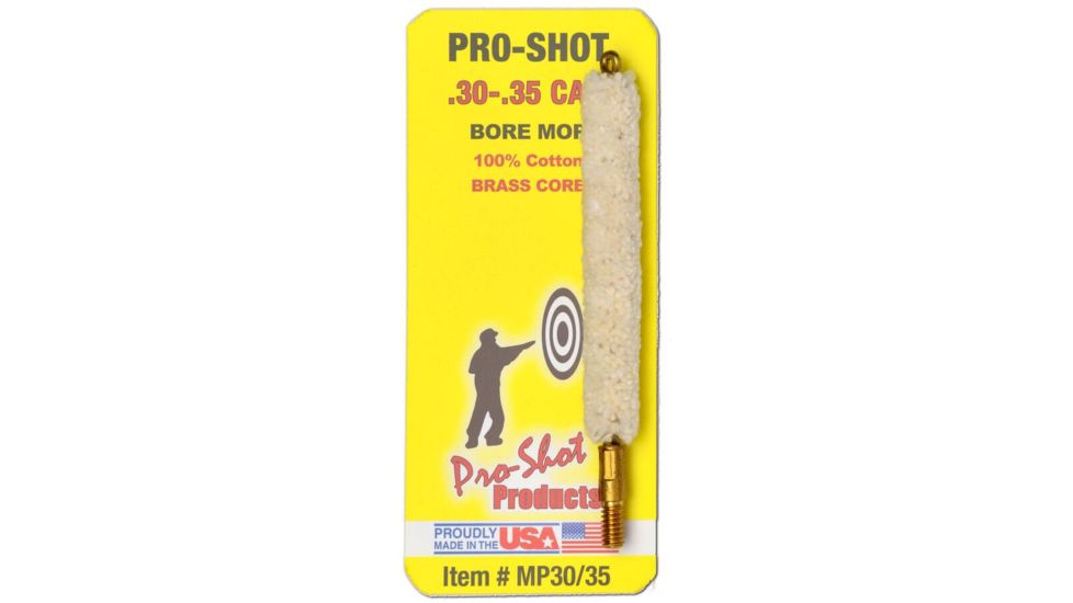 Pro-Shot .30 Cal-.35 Cal Cotton Bore Mop, Pack of 12, MP30-35-CS