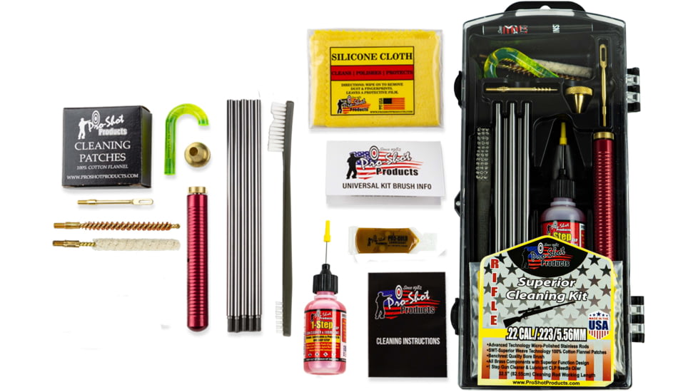 Pro-Shot Rifle Classic Box Gun Cleaning Kit, .22 Cal/.223 Cal./5.56mm, Stainless Steel, R22KIT