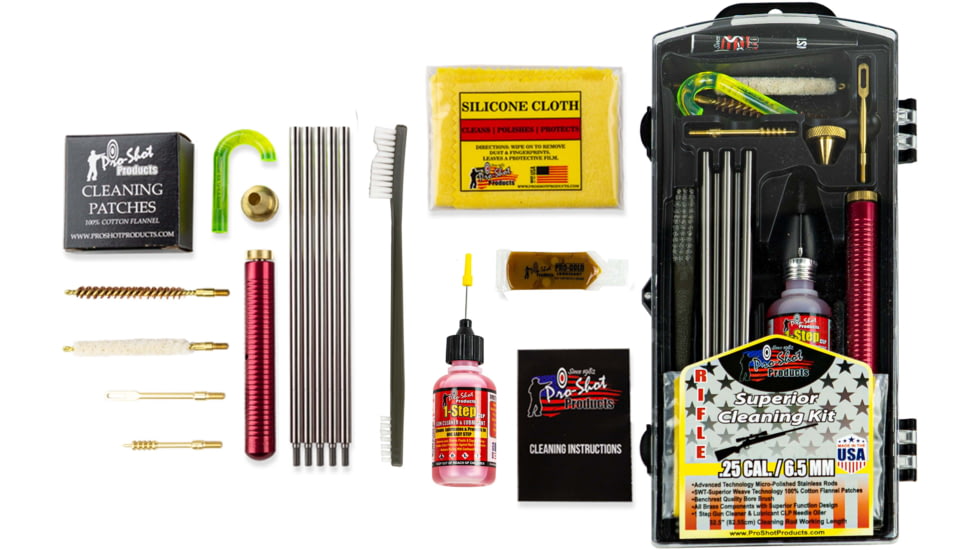Pro-Shot Rifle Classic Box Gun Cleaning Kit, .25 Cal/6.5mm, Stainless Steel, R25/6.5KIT