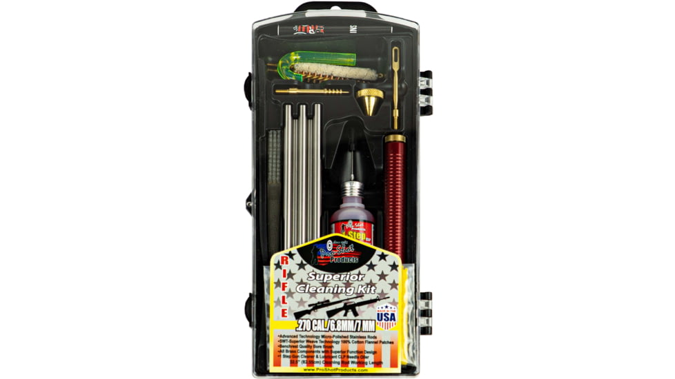 Pro-Shot Rifle Classic Box Gun Cleaning Kit, .270 Cal/7mm, Stainless Steel, R270/7KIT