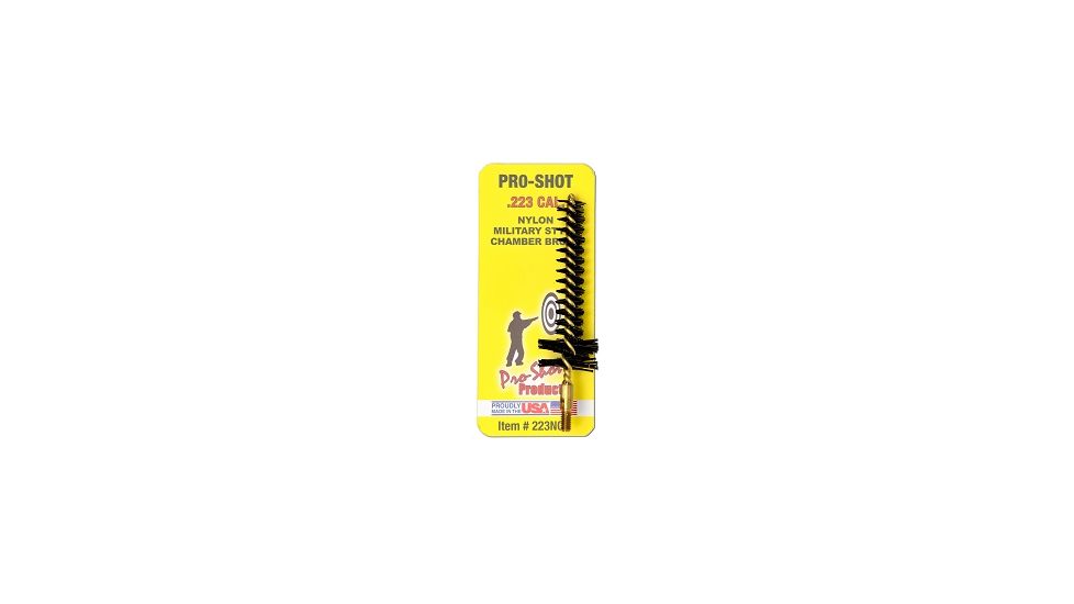 Pro-Shot Pro-Shot Military Style Nylon Chamber Brush Gun Cleaner, Black Bristles w/ Brass Core, .223 Cal. / 5.56mm 223NCH, Black Bristles w/ Brass Core, 223NCH