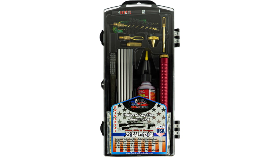 Pro-Shot Universal Box Gun Cleaning Kit, Stainless Steel, .22 Cal., 12 GA PSUVKIT