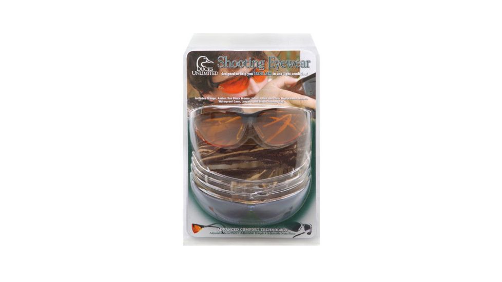 Ducks Unlimited Rendezvous Shooting Glasses - Black Frame, Amber, Bronze, Blue, and Clear Lenses 