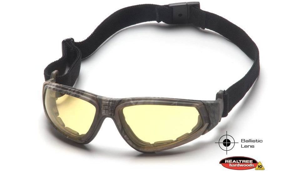 Pyramex XSG Shooting Glasses - Amber Ballistic Anti-Fog Lens, Real Tree HW Frame GC4030BST