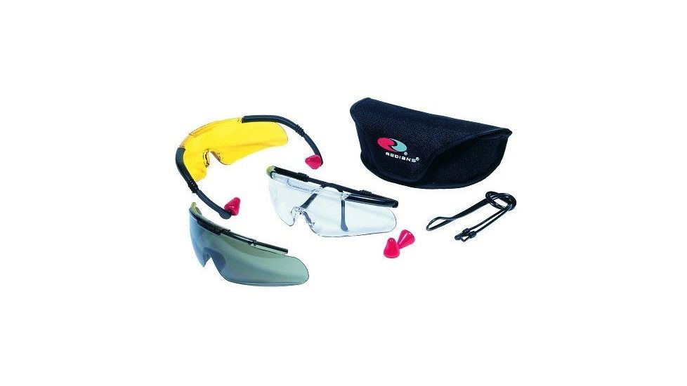 Radians Impact Resistant Clear/Gray/Vermillion Glasses w/UV Polycarbonate L PAVC11281