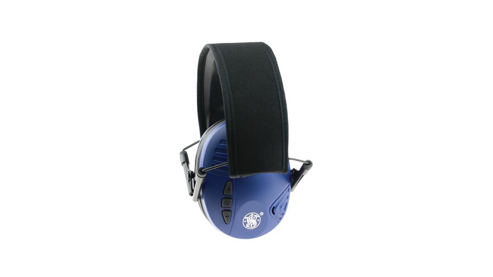 Radians S&amp;W Electronic Earmuffs Blue Earcups With Adjustable Black Headband