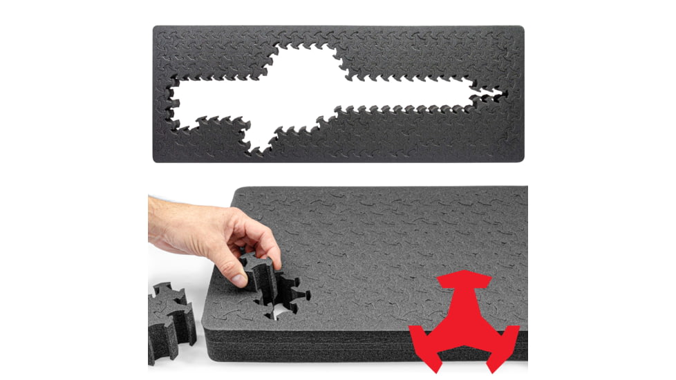 RAGAR Hard Rifle Cases 35.75in x 13.5in XP Crosslinked Foam Insert, Charcoal Gray, Small, RG00013-XP