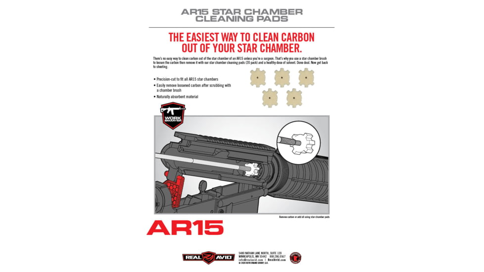 Real Avid AR15 Star Chamber Cleaning Pads AVAR15CP