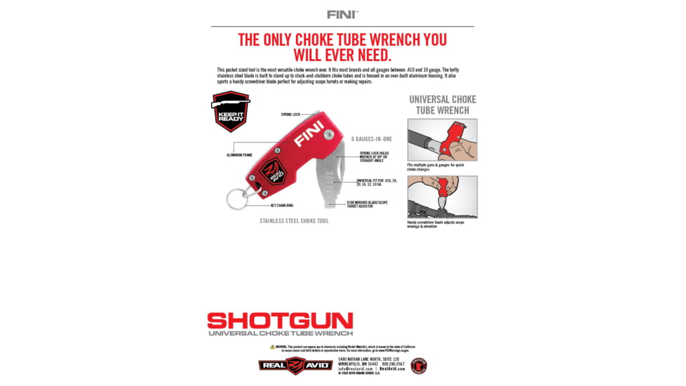 Real Avid FINI Universal Shotgun Choke Tube Wrench AVCWT210