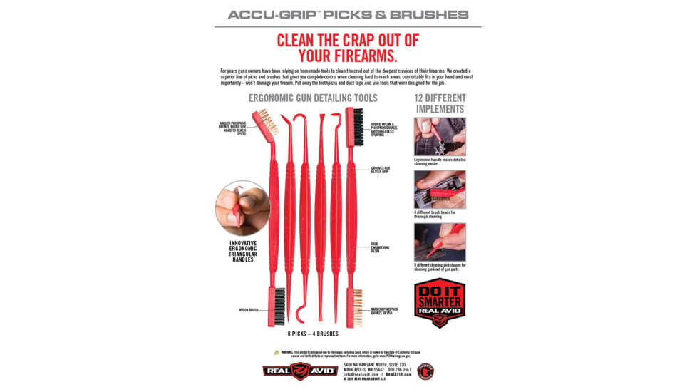 Real Avid Rigid Engineering Grade Resin Accu-Grip Picks &amp; Brushes, AVPBS