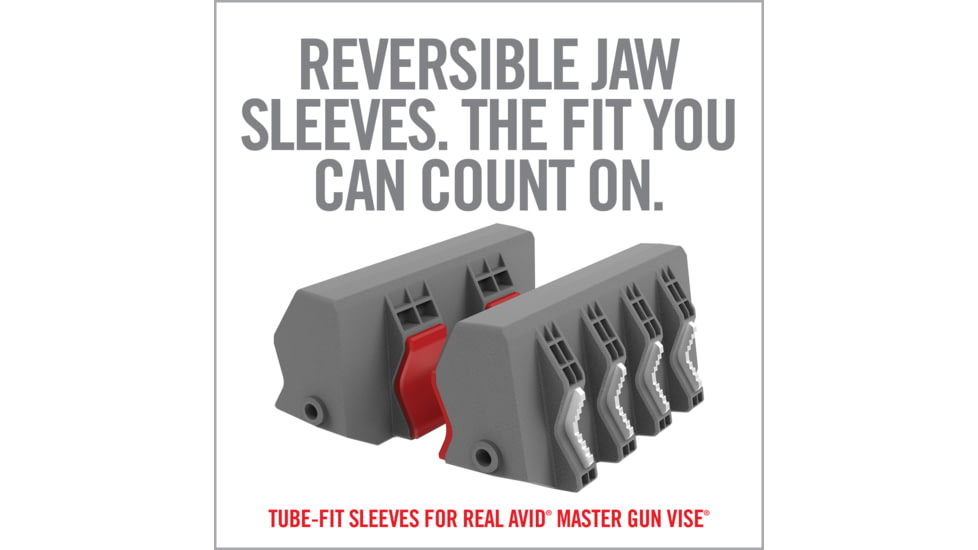 Real Avid Smart Jaws Tube-fit Sleeves, Grey, Red, Medium, AVSFJPF