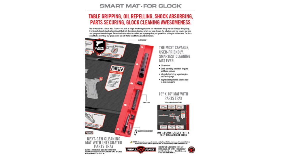 Real Avid Smart Mat for Glock W/ Parts Keeper/magnetic Neoprene