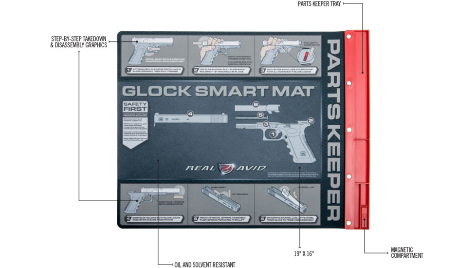 Real Avid Smart Mat for Glock W/ Parts Keeper/magnetic Neoprene