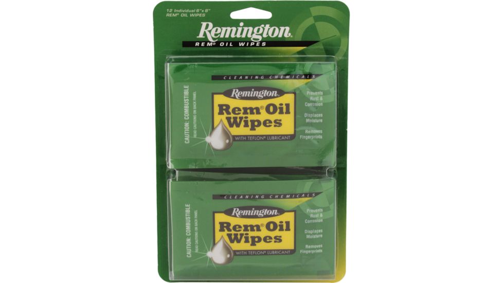 Remington Oil Wipes, 12 Count 6in. X 8in. 92932