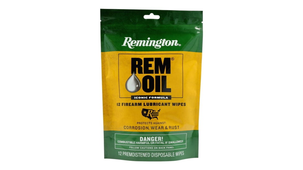 Remington Oil Wipes, 12 Count, 6inx8in, 18411