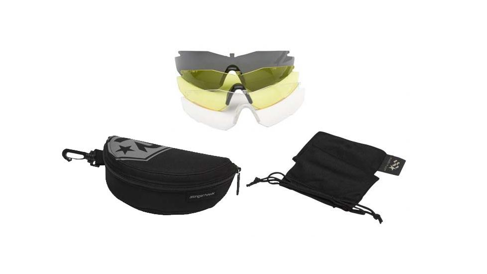 Revision Stingerhawk  Lens Military Eyewear Deluxe Kit w/ Clear, Hi-Yellow Contrast, Solar Gray, and Midnight Mirror Lens4-0152-0027