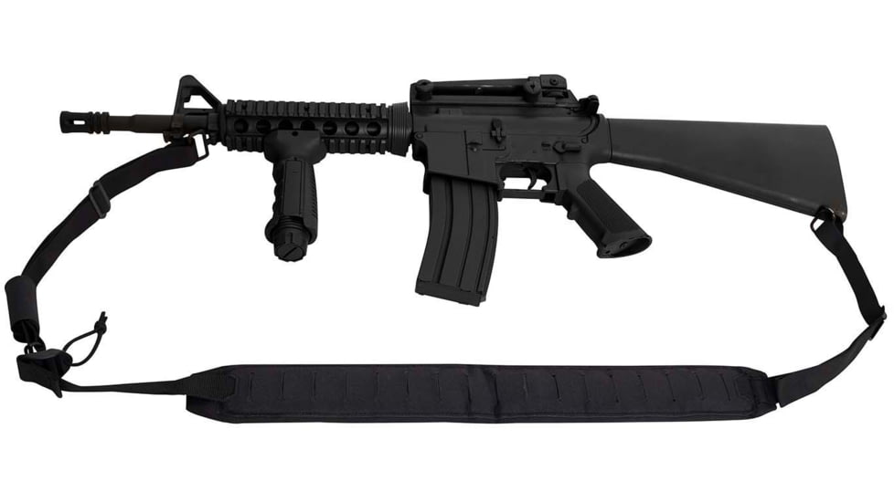Rothco Laser Cut MOLLE 2-Point Padded Rifle Sling, Black, 4676-Black