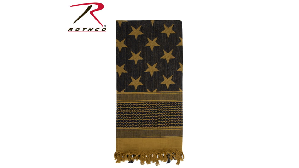 Rothco Stars and Stripes Shemagh Tactical Desert Scarf, Coyote Brown, 8536-CoyoteBrown