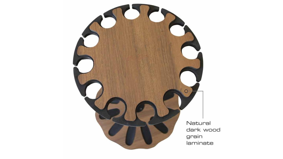 Rush Creek Creations 12-Gun Spinning Floor Rack with Adjustable Height, Dark Walnut, 38-4061