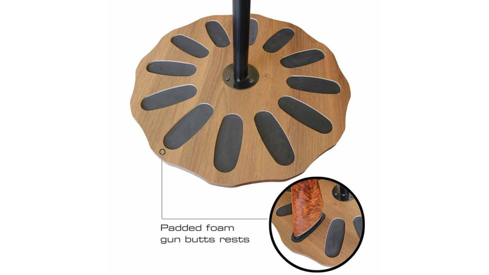Rush Creek Creations 12-Gun Spinning Floor Rack with Adjustable Height, Dark Walnut, 38-4061
