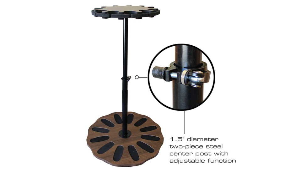 Rush Creek Creations 12-Gun Spinning Floor Rack with Adjustable Height, Dark Walnut, 38-4061