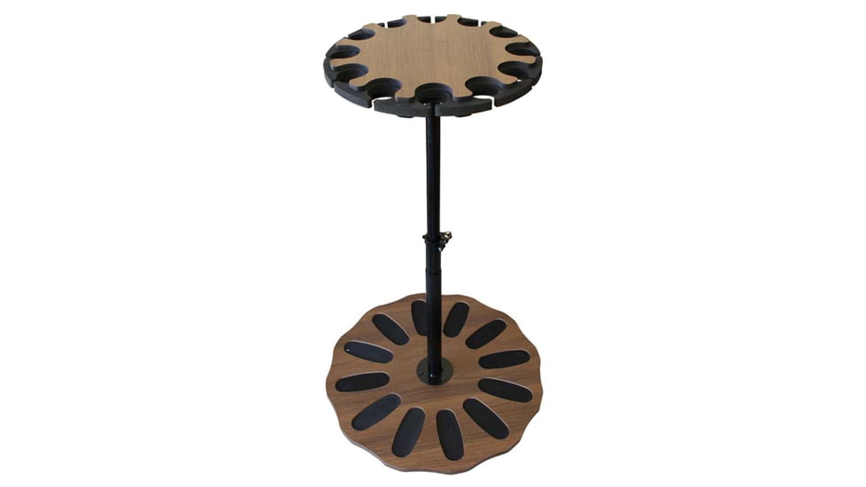 Rush Creek Creations 12-Gun Spinning Floor Rack with Adjustable Height, Dark Walnut, 38-4061