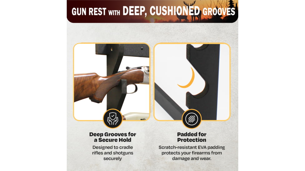 Rush Creek Creations 3 Gun Wall Rack, Black, 38-3039