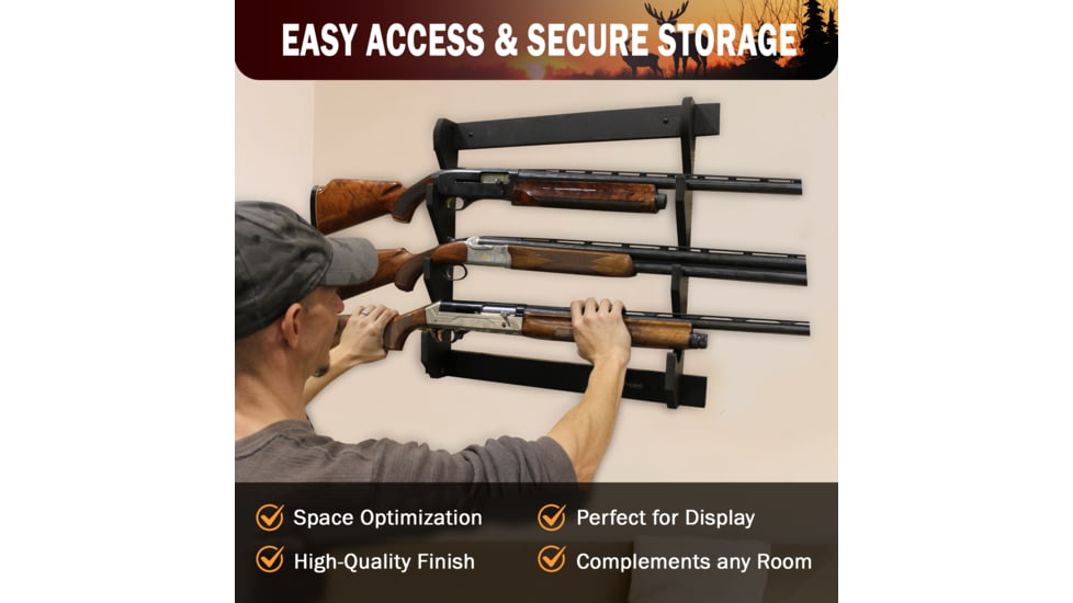 Rush Creek Creations 3 Gun Wall Rack, Black, 38-3039