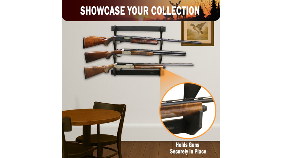Rush Creek Creations 3 Gun Wall Rack, Black, 38-3039