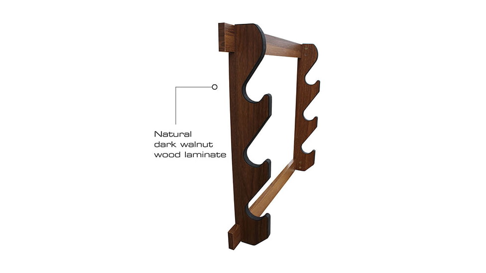 Rush Creek Creations 3 Gun Wall Rack, Dark Walnut, 38-4041
