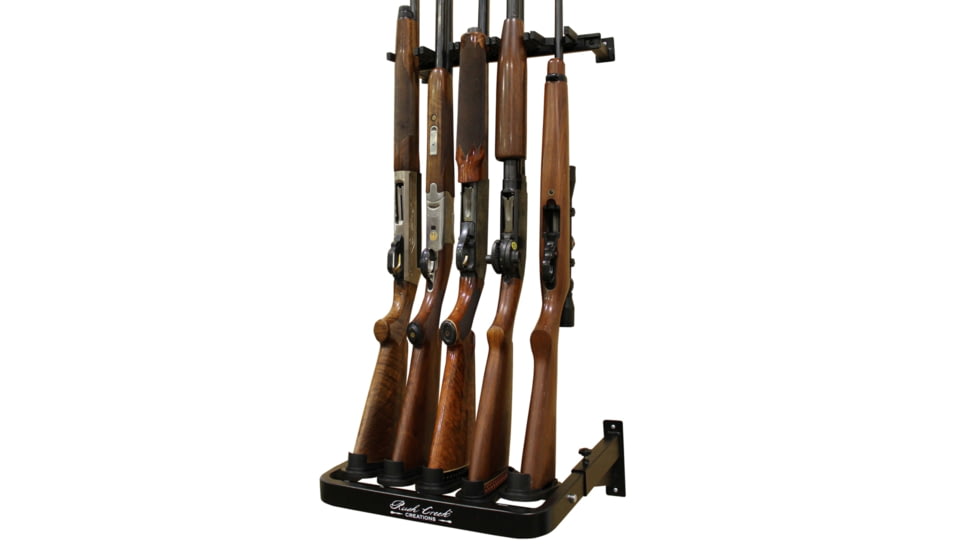 Rush Creek Creations 5-Gun Wall Rack with Smart Stock Technology, Black, 38-5005
