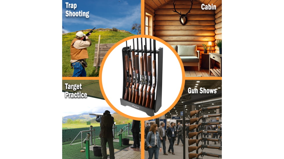 Rush Creek Creations 8 Gun Floor Rack, Black, 38-3059
