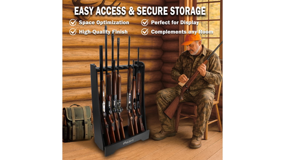 Rush Creek Creations 8 Gun Floor Rack, Black, 38-3059