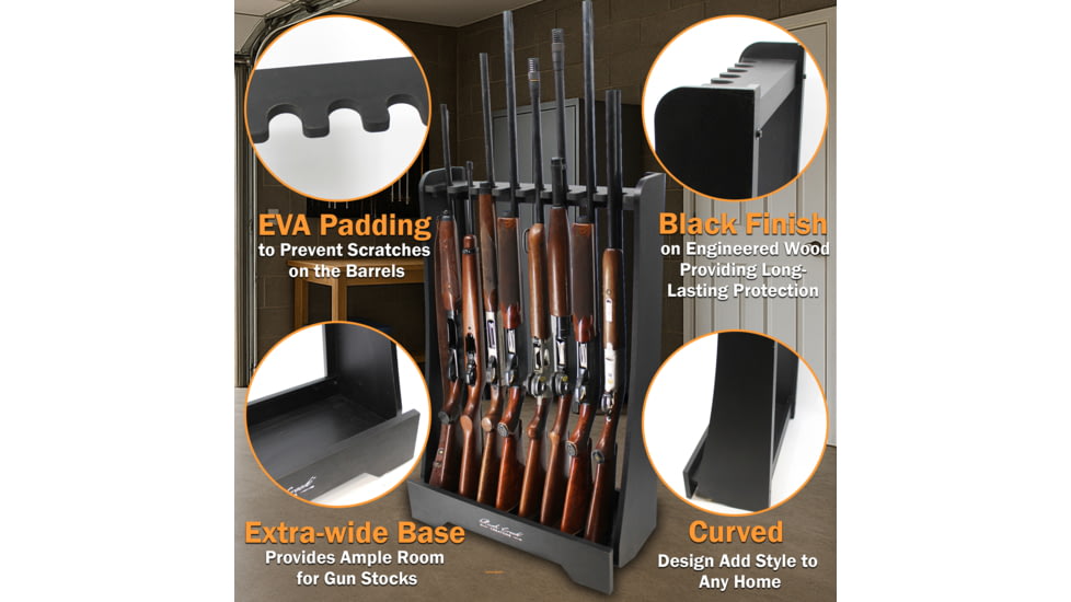 Rush Creek Creations 8 Gun Floor Rack, Black, 38-3059