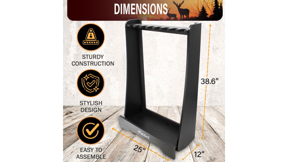 Rush Creek Creations 8 Gun Floor Rack, Black, 38-3059