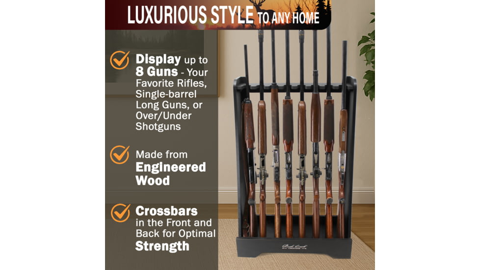 Rush Creek Creations 8 Gun Floor Rack, Black, 38-3059