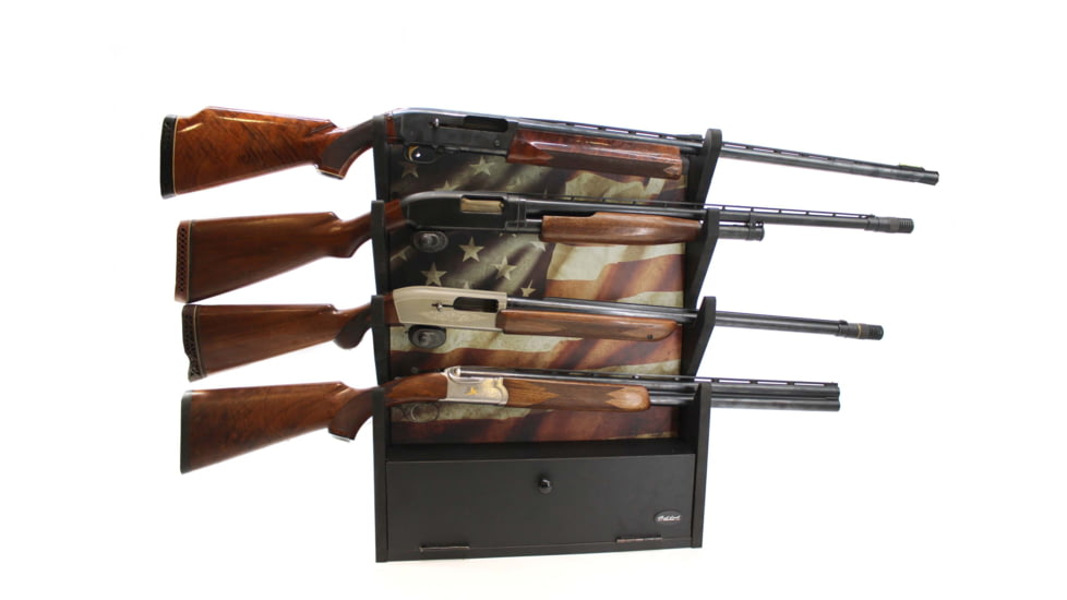 Rush Creek Creations Creations Gun Rack for 4 Guns, Rifles/Shotguns, Black, Medium, 38-8084